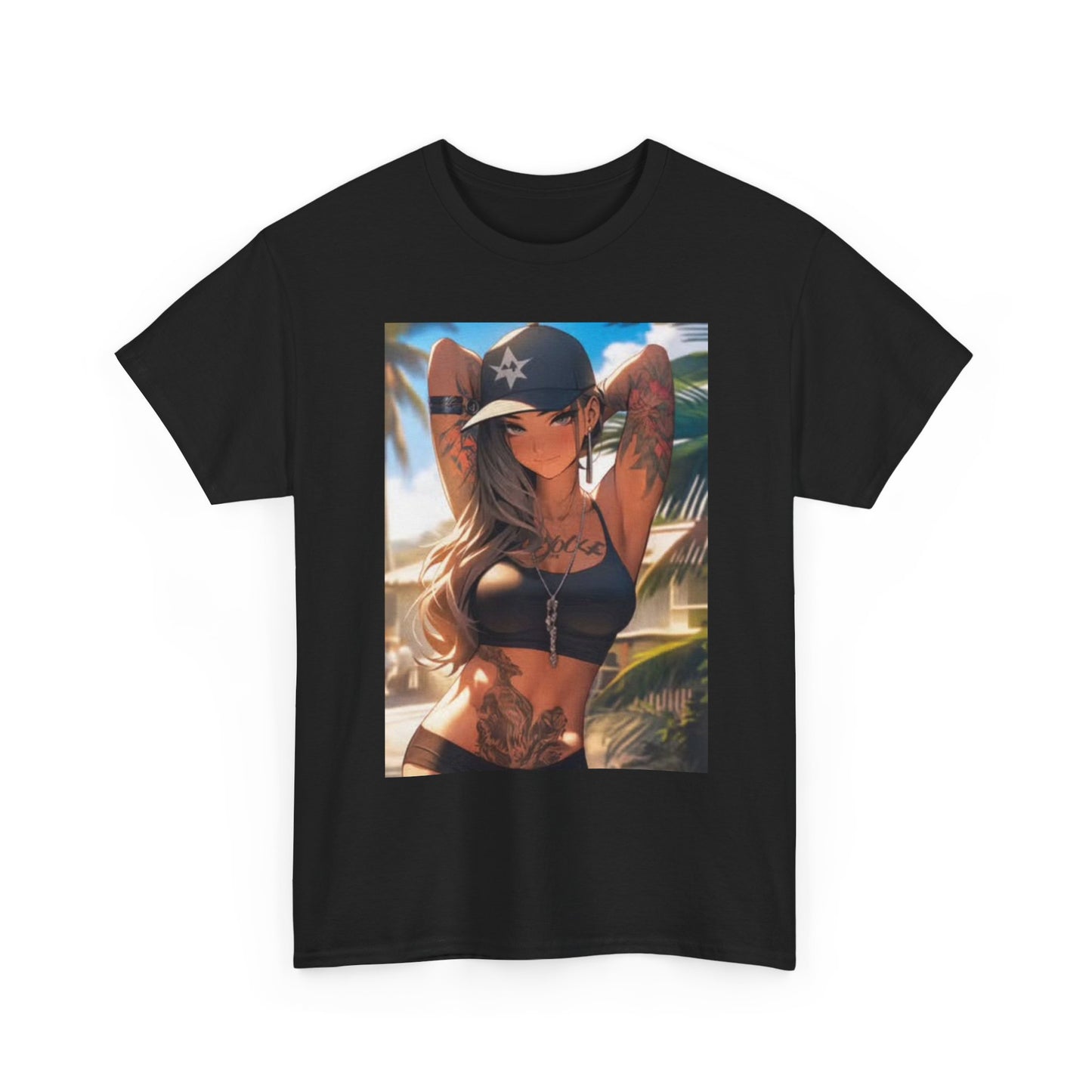 Waifu Anime Hentai Graphic T Shirt Sexy Tattoo Unisex Heavy Cotton Tee