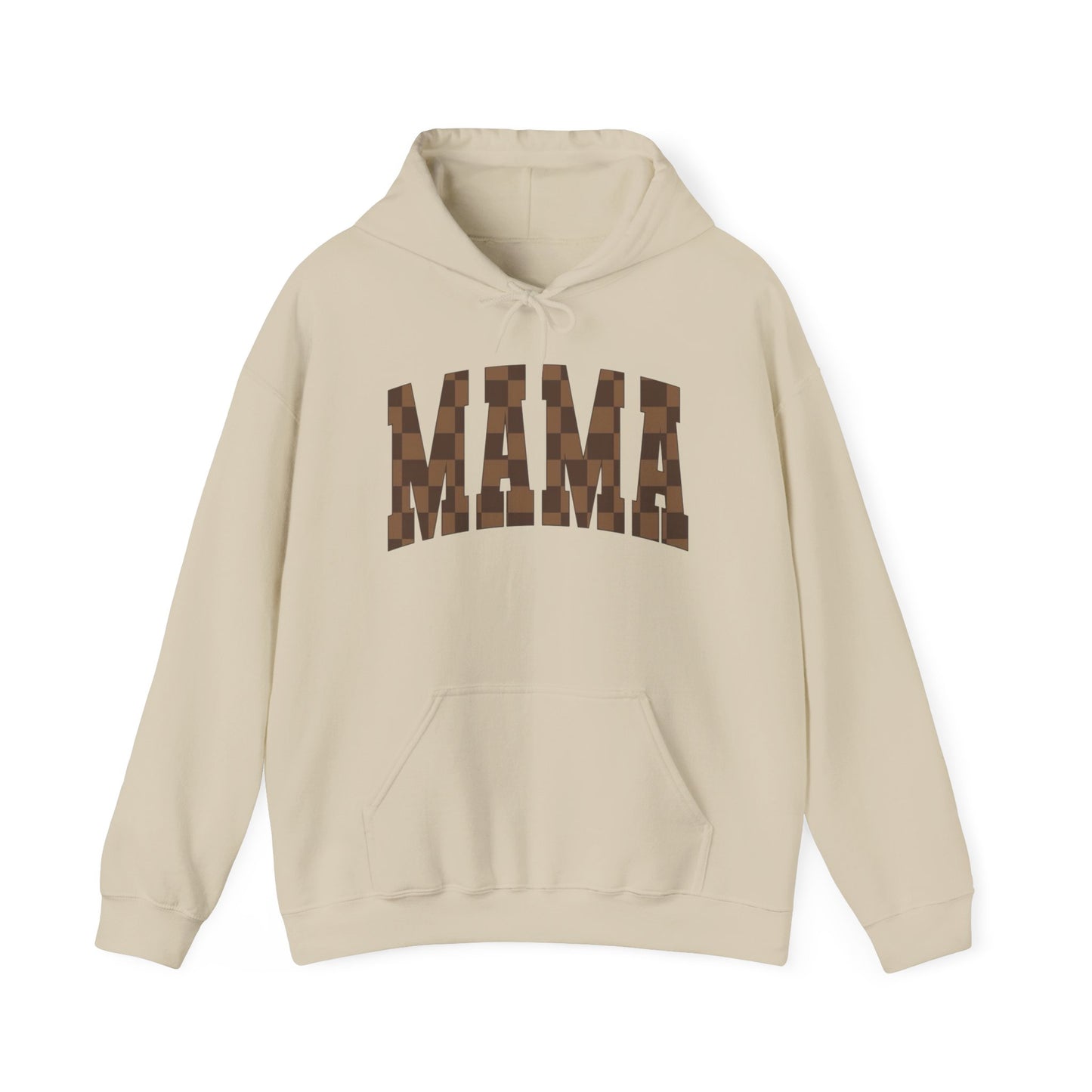 Mama Womens Checkered Graphic Hoodie Hooded Sweatshirt