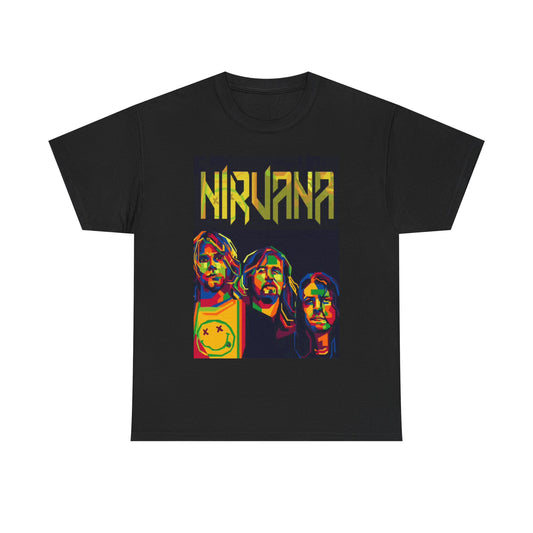 Nirvana Retro Tshirt Vintage Kurt Cobain Painting Graphic Grunge Unisex Seattle