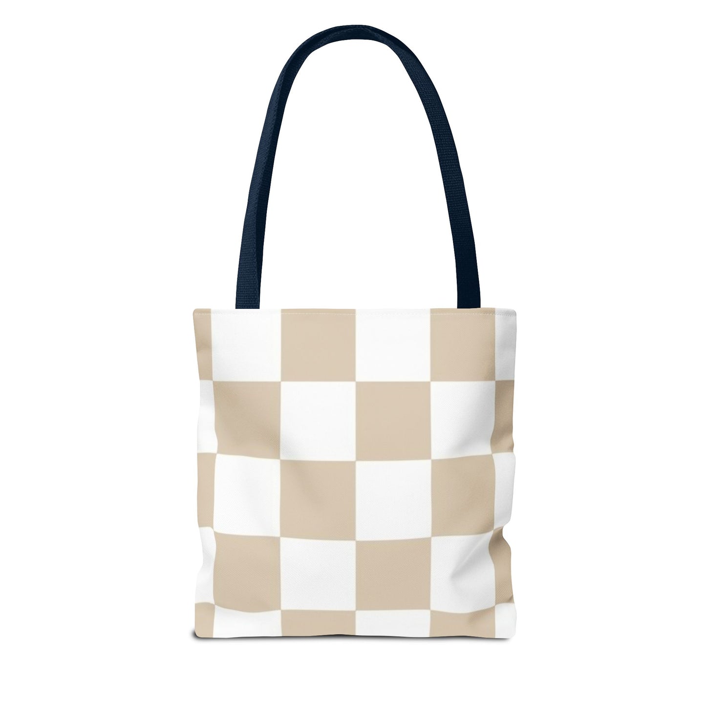 Tan Checkered All Over Print BRAND NEW Purse - Pocketbook - Travel Tote Bag