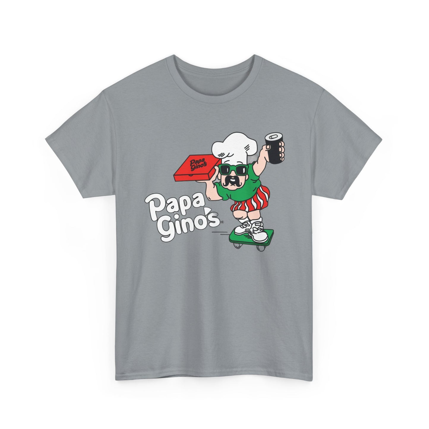 Papa Ginos Shirt Retro Logo Boston New England Pizza Unisex Heavy Cotton Tee