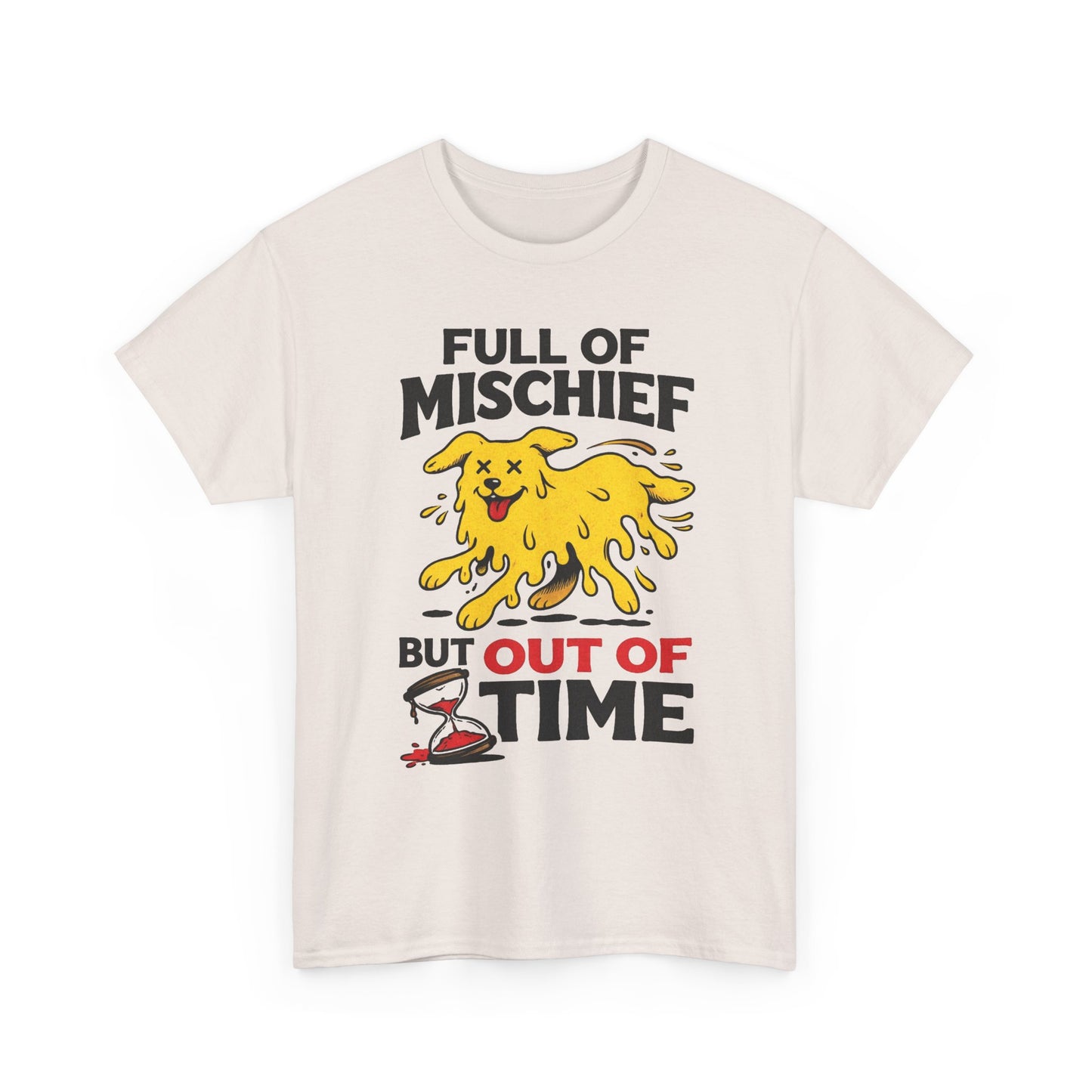 Full Of Mischief Funny Dog Graphic T Shirt Men's Heavy Cotton Tee