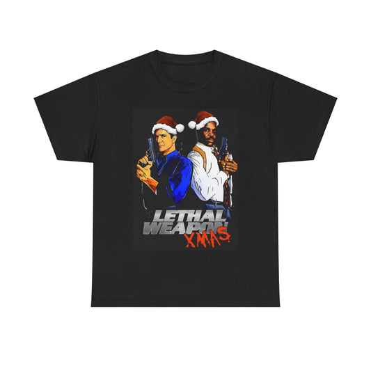 Lethal Weapon Shirt Christmas Movie Poster Retro Vintage Unisex Heavy Cotton Tee