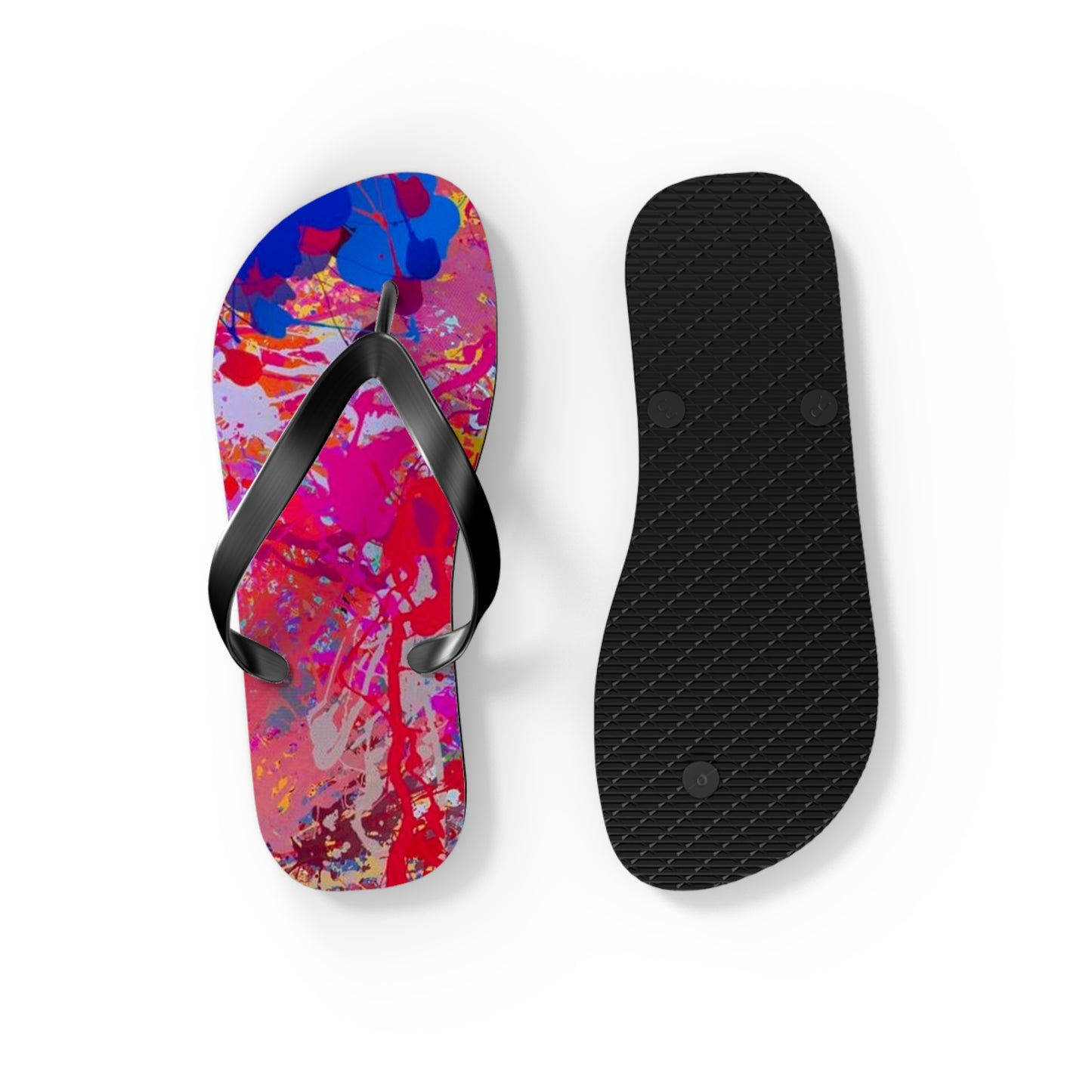 Paint Splatter Beach Sandals, Slides for Summer, Flip Flops, Water Resistant