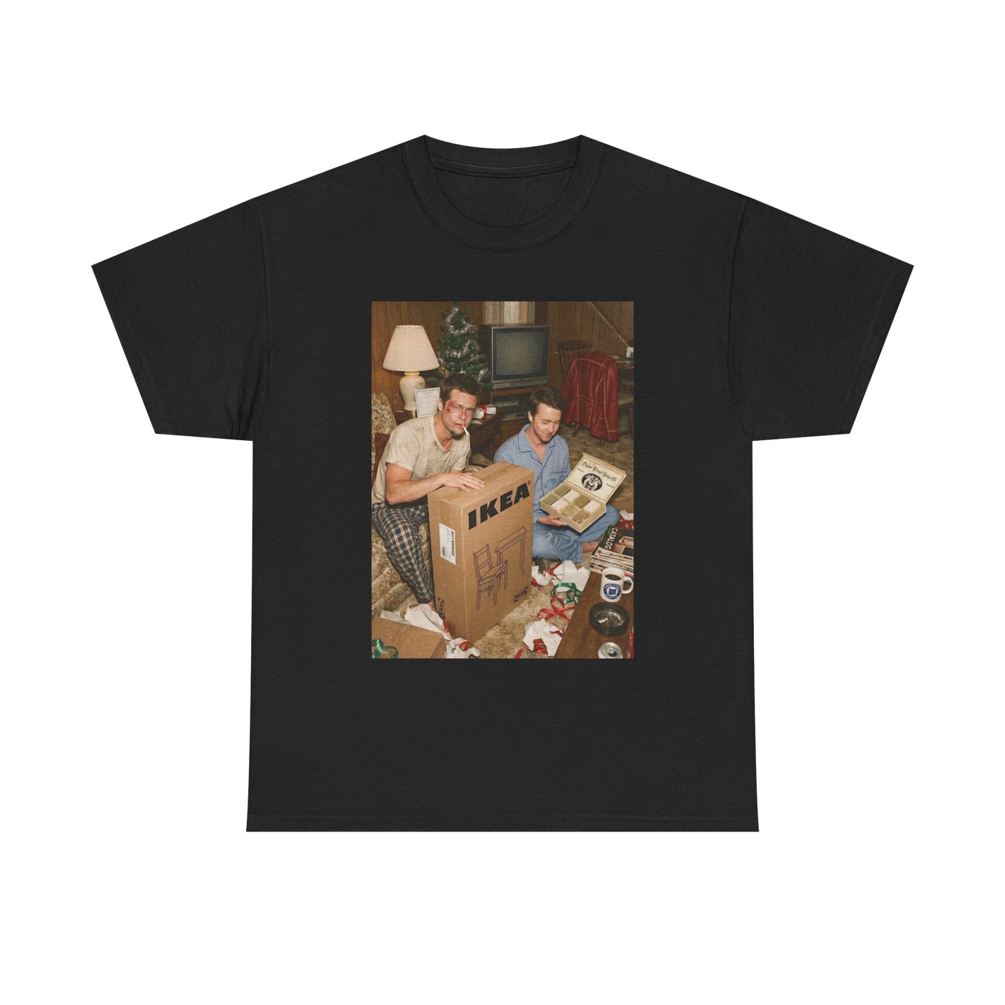 Fight Club Christmas Comedy Graphic T Shirt NEW Adult Unisex Heavy Cotton Tee