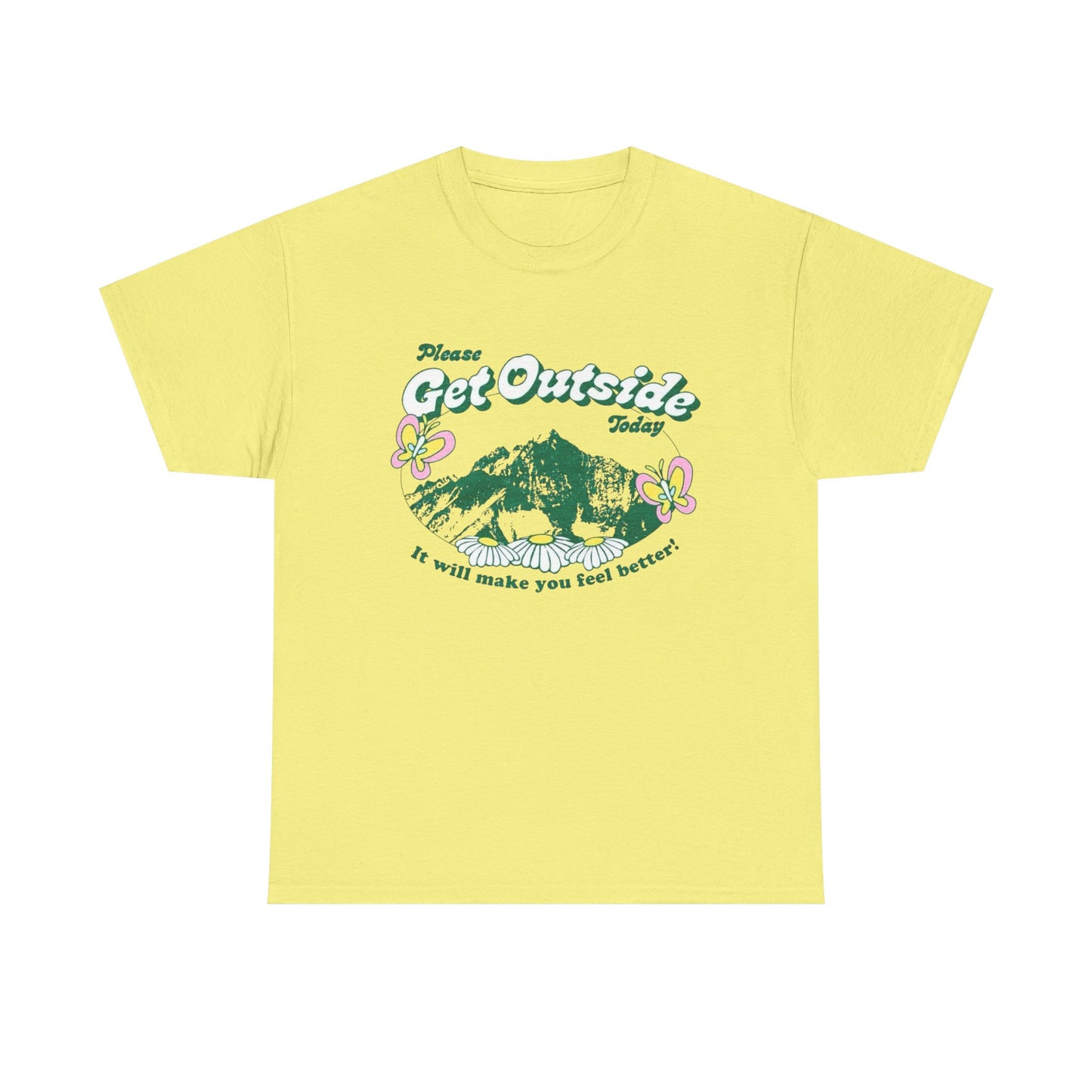 Please Get Outside Today Graphic T Shirt NEW Adult Unisex Heavy Cotton Tee
