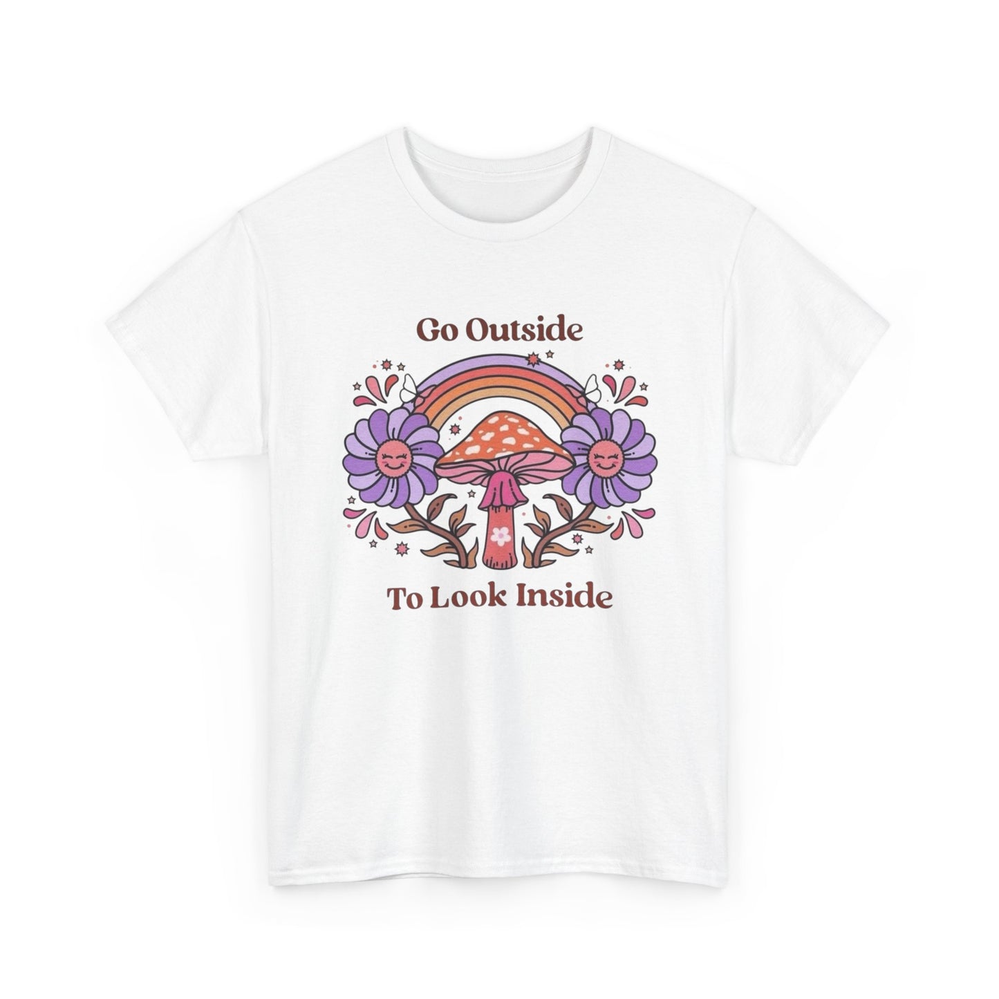 Go Outside To Look Inside Graphic T Shirt NEW ADULT Unisex Heavy Cotton Tee