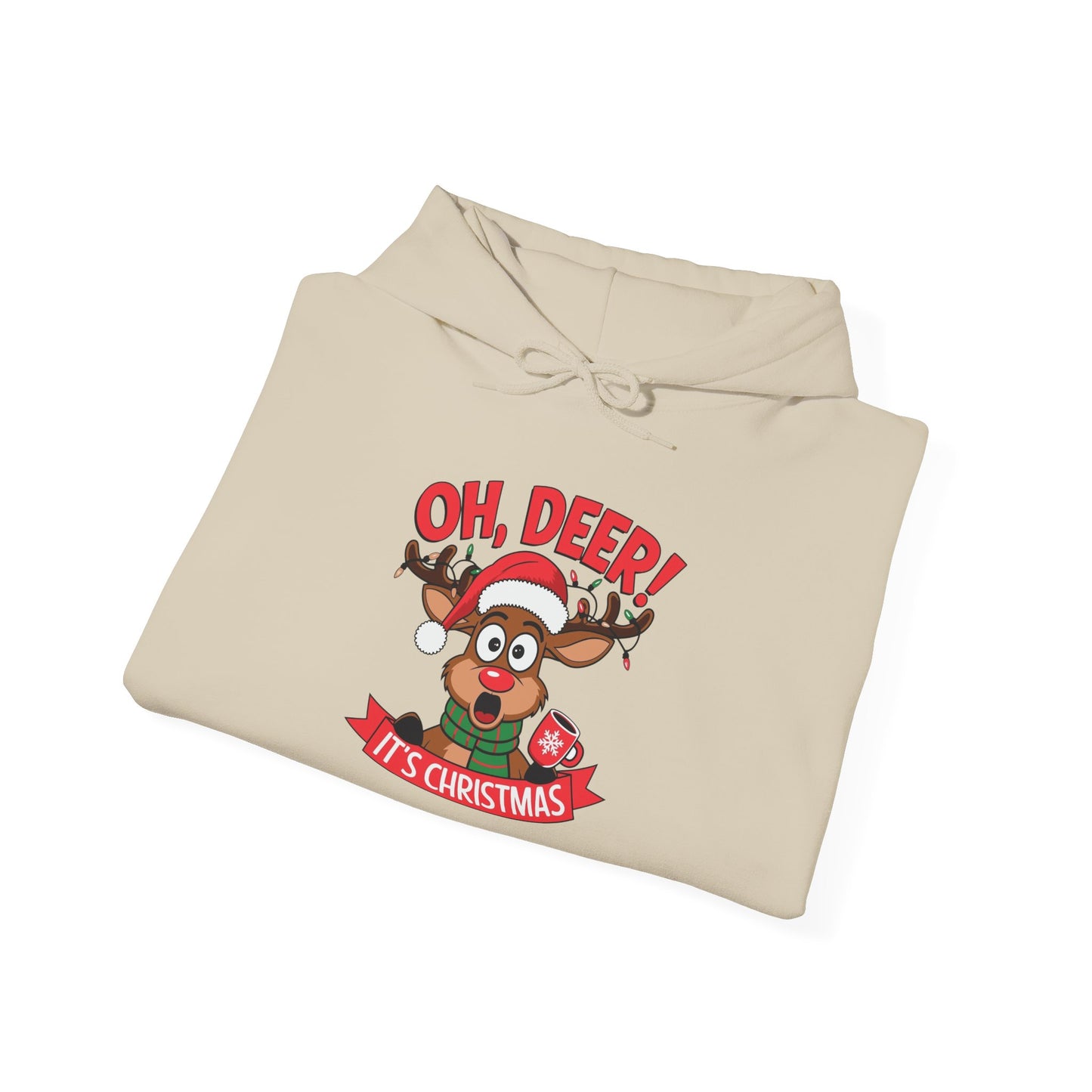 Oh Deer Its Christmas Graphic Hoodie Unisex Heavy Blend™ Hooded Sweatshirt