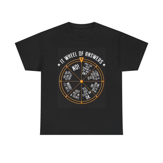 It Wheel Of Answers T Shirt Graphic Funny Comedy Jeopardy Unisex Heavy Cotton