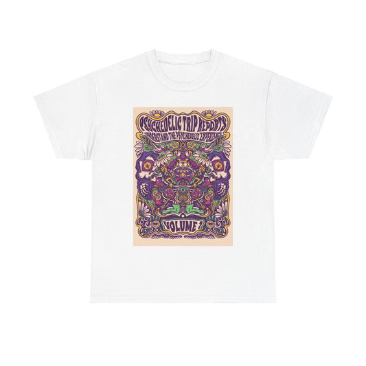 Mushroom Tshirt Trippy Psychedelic groovy 70s art poster Unisex Heavy Cotton Tee
