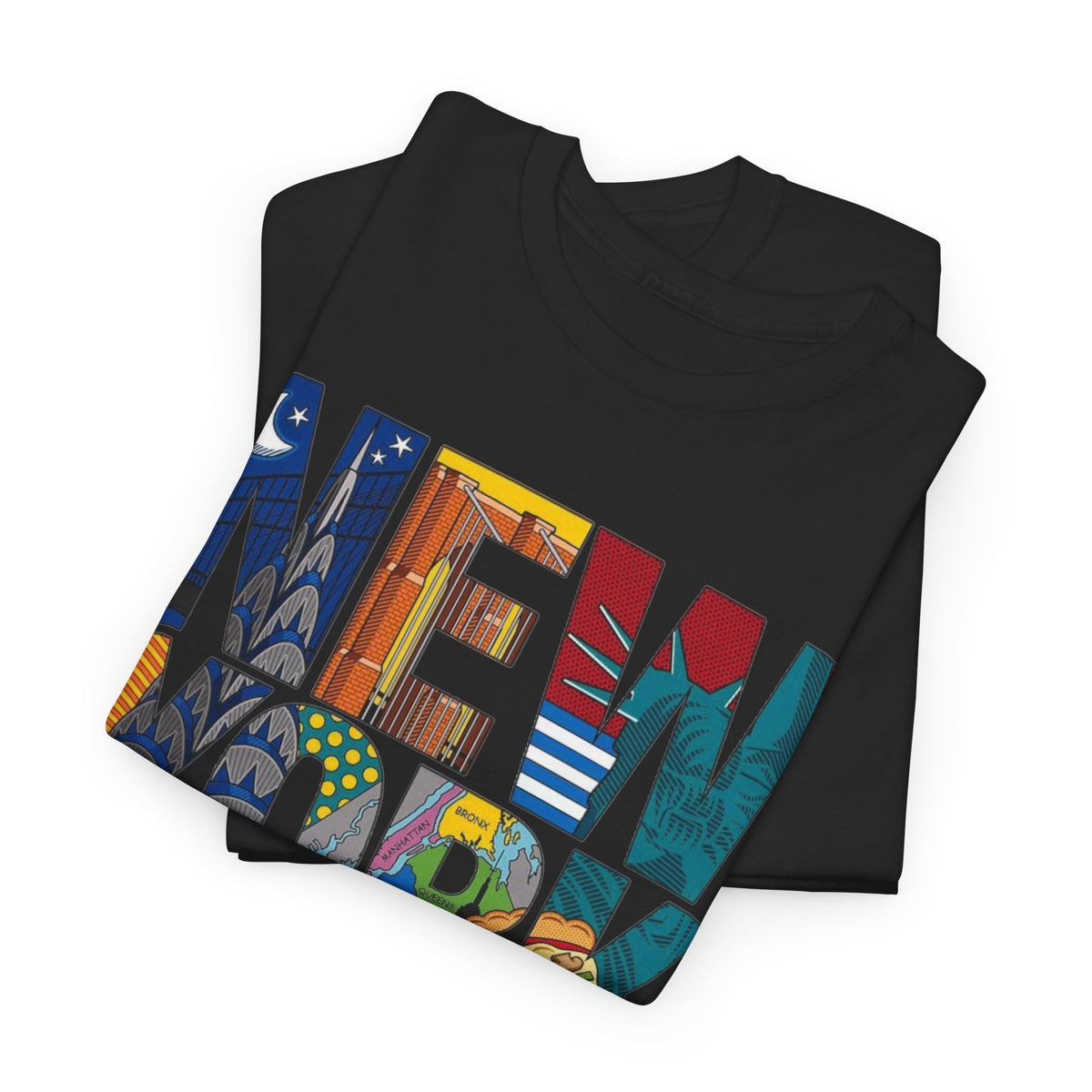 New York City Art Graphic T Shirt Men's Classic Retro Heavy Cotton Tee