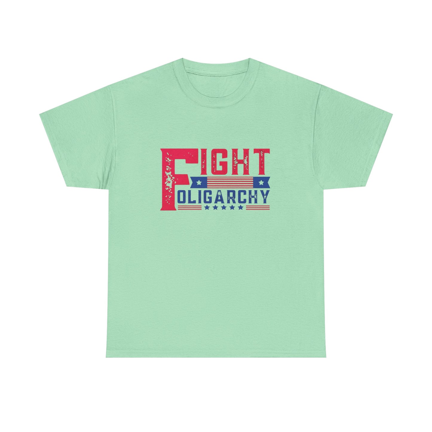 Fight Oligarchy Tour AOC Sanders Graphic T Shirt Unisex Heavy Cotton Tee