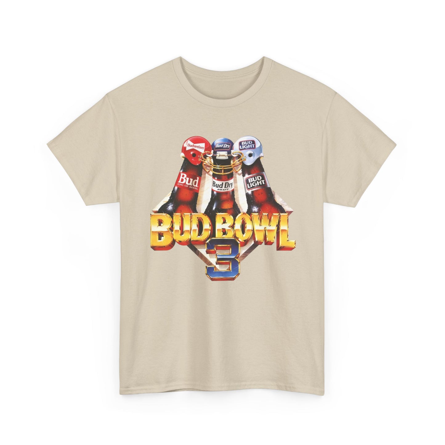 Bud Bowl Vintage Beer Graphic T-Shirt Unisex Heavy Cotton Tee Gift NEW