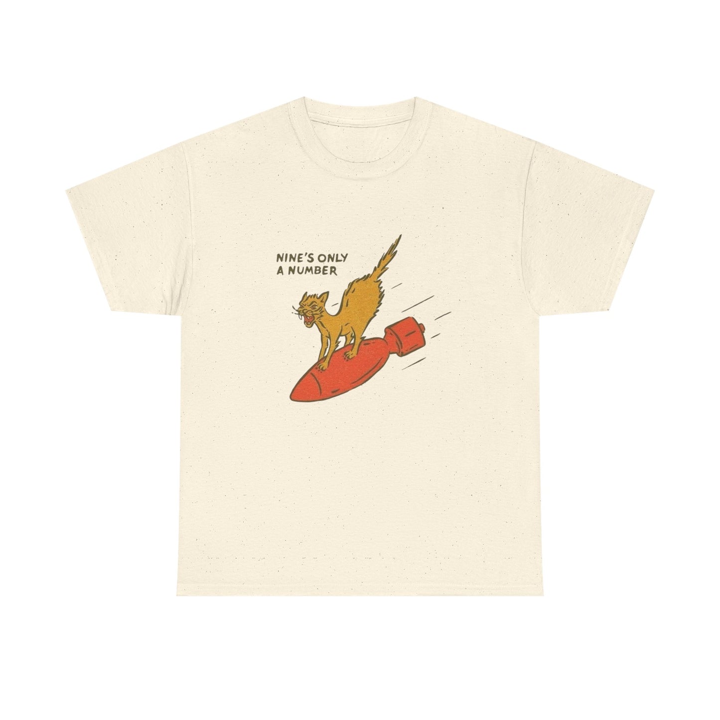 Nines Only A Number Funny Cat Graphic T Shirt Adult NEW