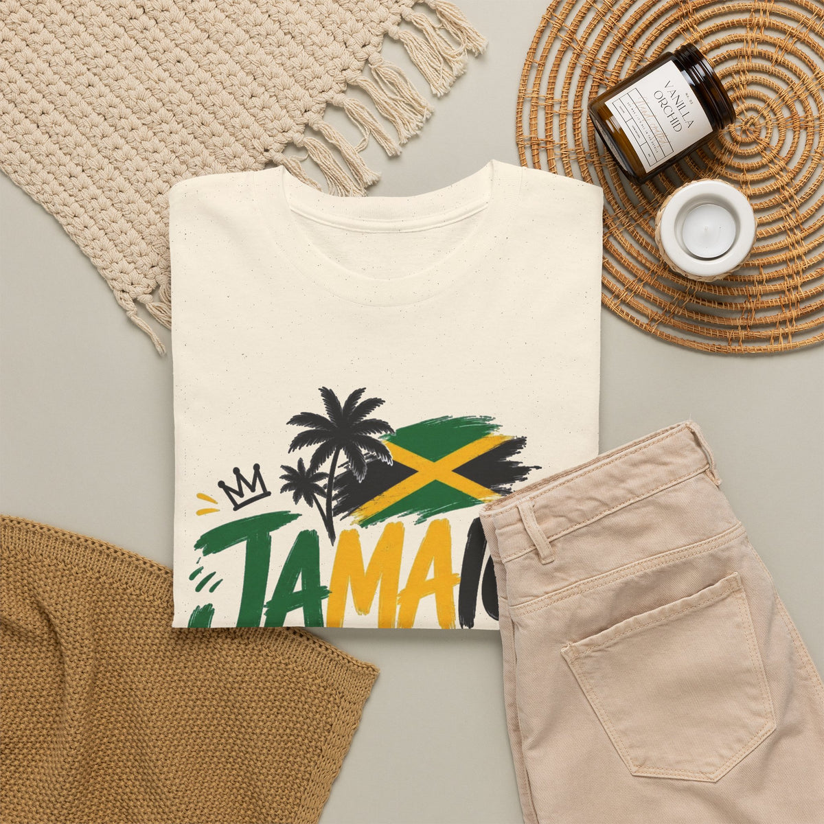 Jamaica Graphic T Shirt Men's Retro Travel Islands Heavy Cotton Tee