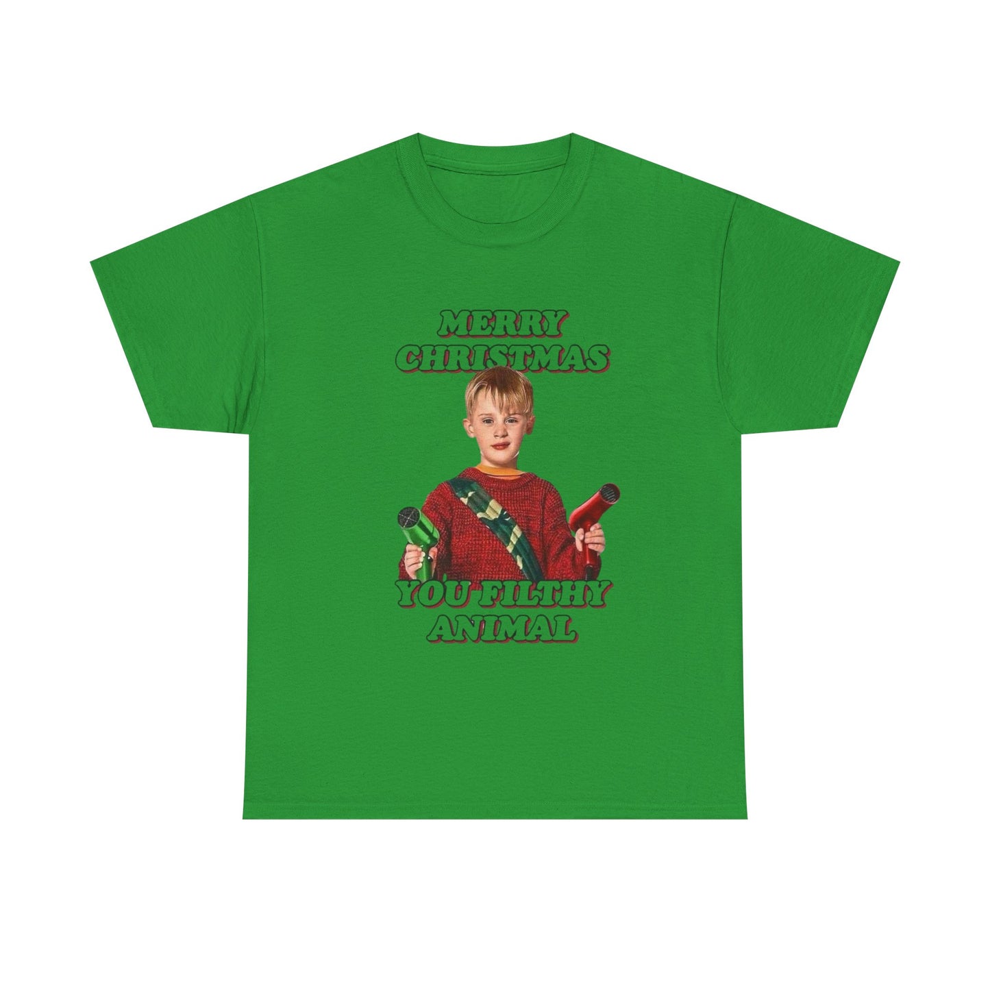 Merry Christmas You Filthy Animals Graphic T Shirt Home Alone Funny Tee