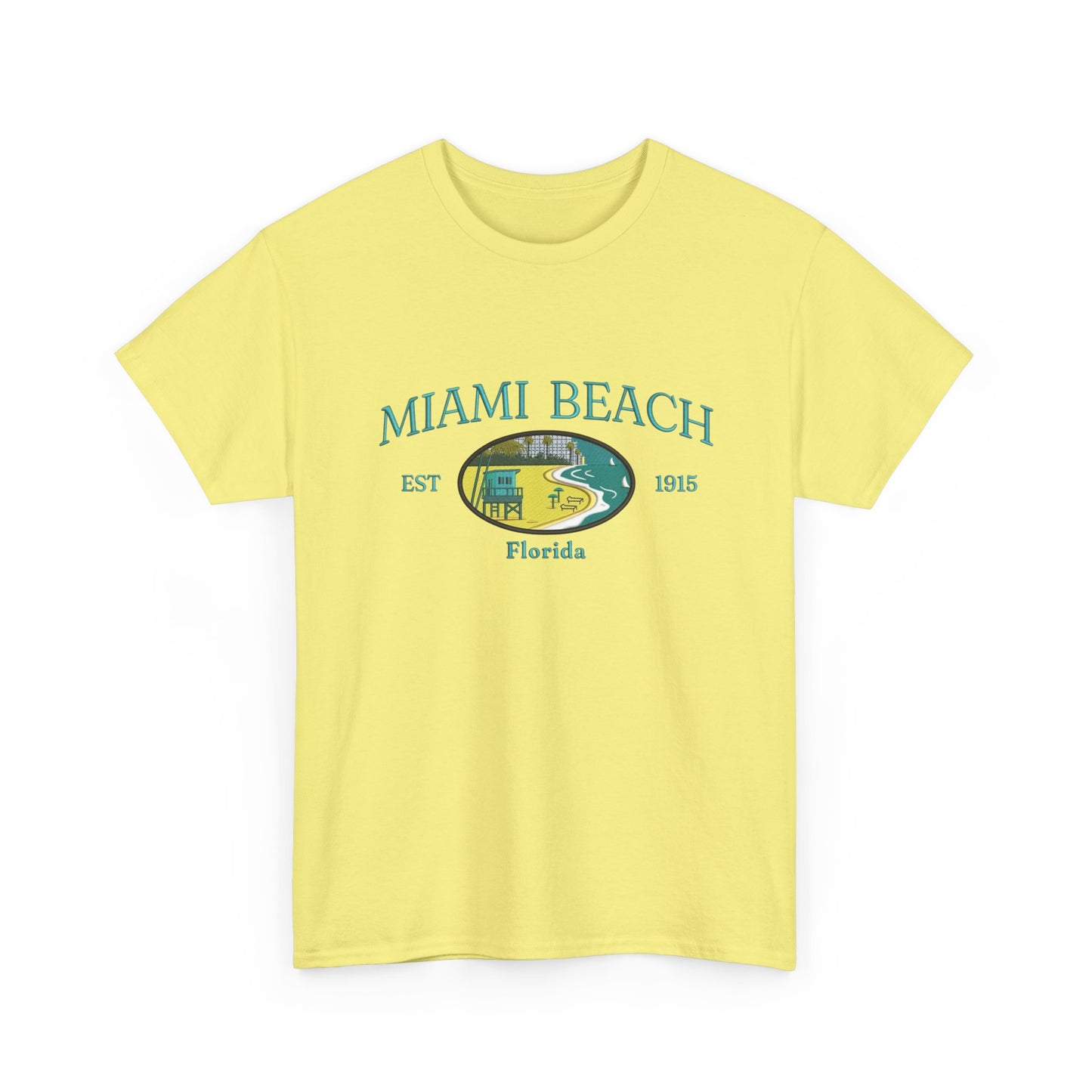 Miami Beach Florida Graphic T Shirt NEW Unisex Heavy Cotton Tee