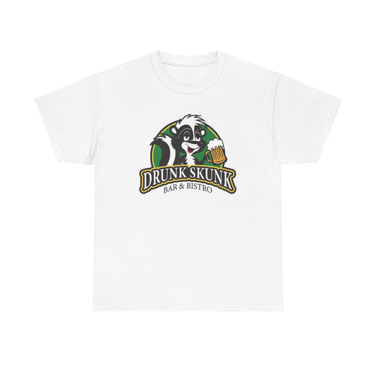 Drunk Skunk Bar Graphic T Shirt Vintage Beers Unisex Heavy Cotton Tee
