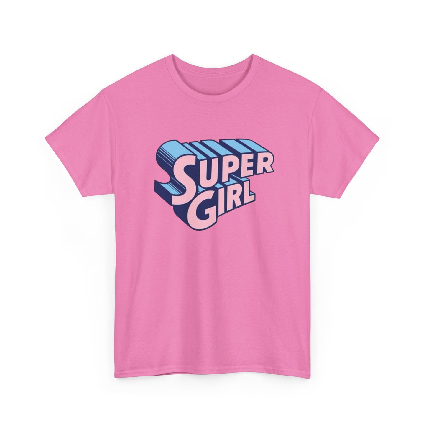 Super Girl Retro Bubble Letters Graphic T-Shirt Unisex Heavy Cotton Tee