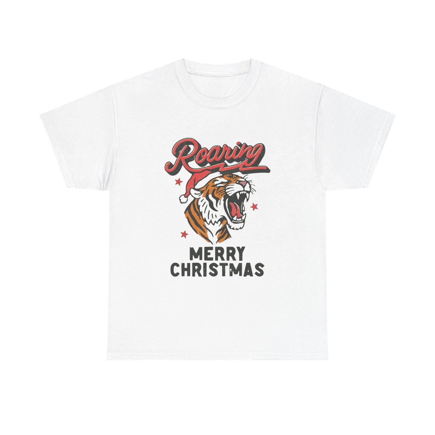 Roaring Merry Christmas Graphic T Shirt NEW Unisex Heavy Cotton Tee