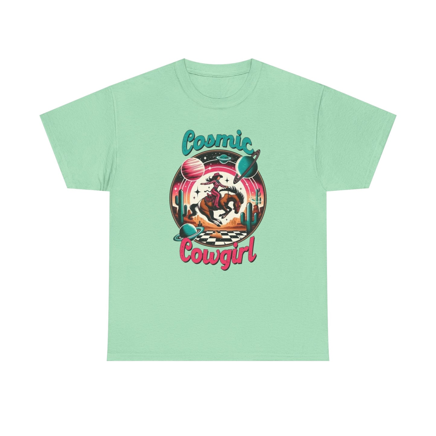 Cosmic Cowgirl Graphic T Shirt Unisex Heavy Cotton Tee