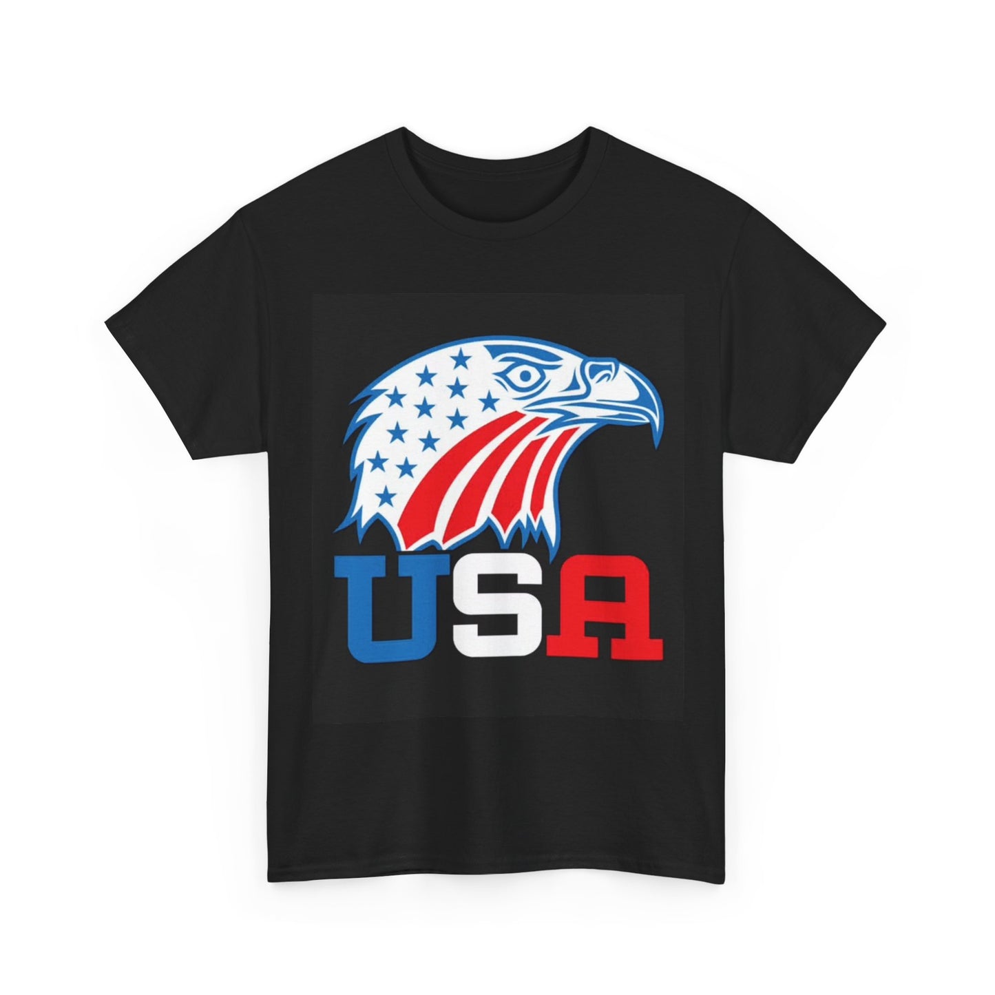 USA American Flag Bald Eagle Tshirt 1776 july 4th Unisex Heavy Cotton Tee