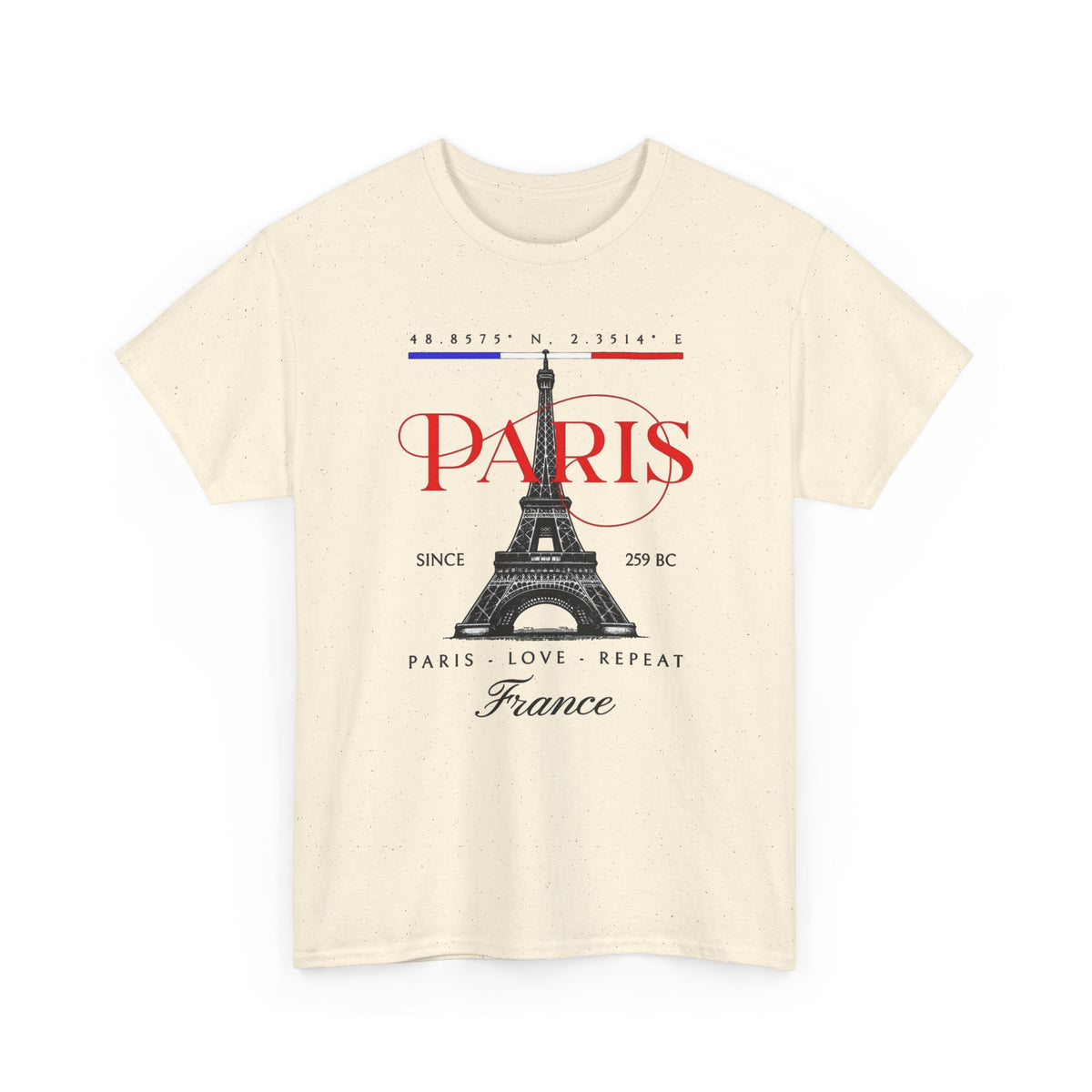 Paris Love Repeat Graphic T Shirt Men's Heavy Cotton Tee