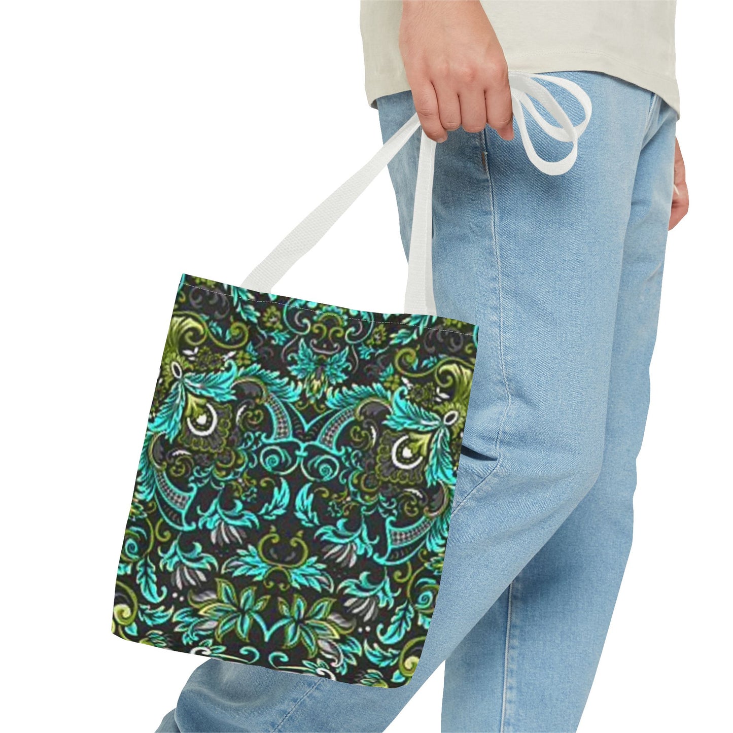 Multi Color BRAND NEW MODERN Black And Green Tote Bag (AOP)