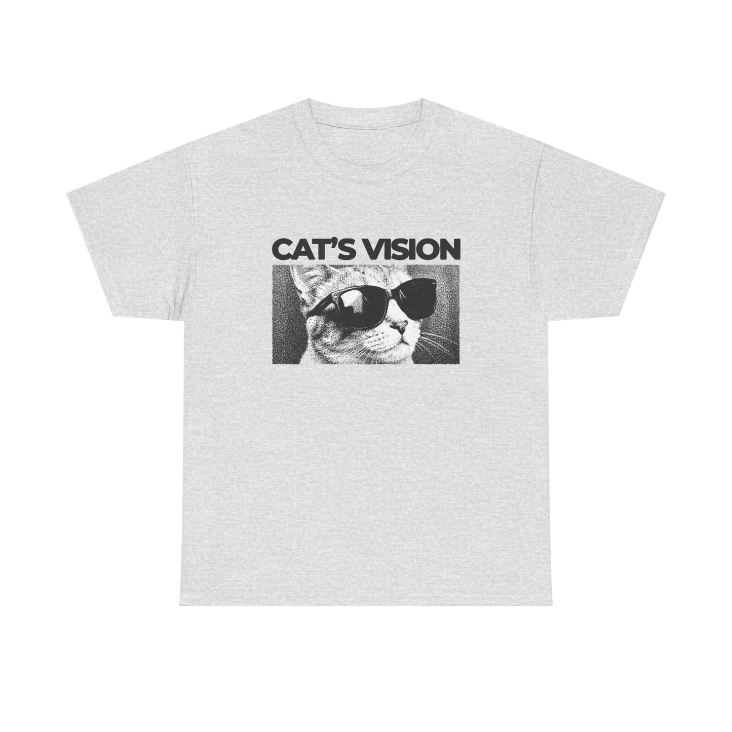 Cool Cat Retro Sun Glasses Graphic T Shirt Regular Men's Heavy Cotton Tee