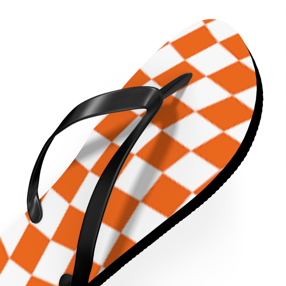 Orange Checkered Wavy Sandals, Beach Shoes, Vacation Flip Flops, Pool Slides
