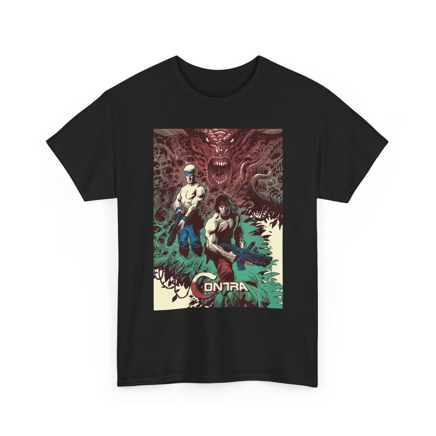 Contra Graphic T Shirt Vintage Video Games Unisex Heavy Cotton Tee
