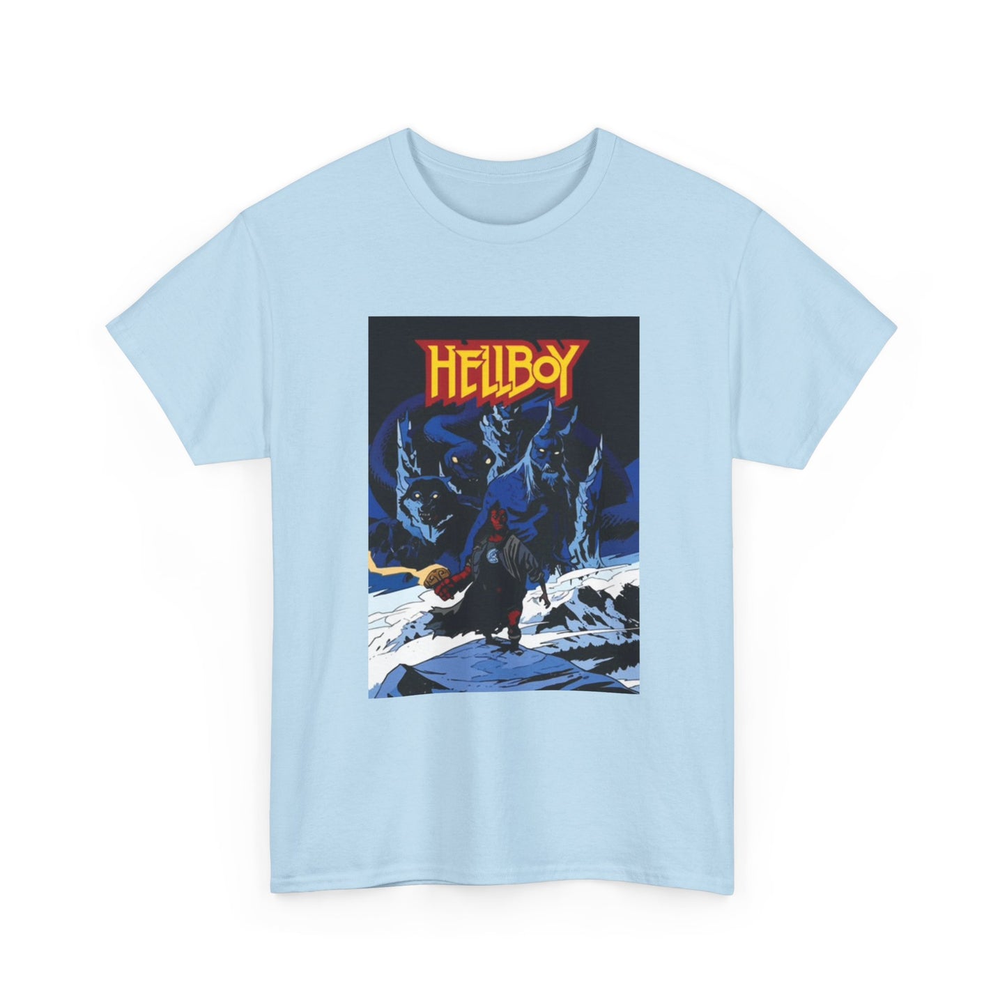 Hellboy Movie Poster Shirt Retro Cartoon Graphic Unisex Heavy Cotton Tee