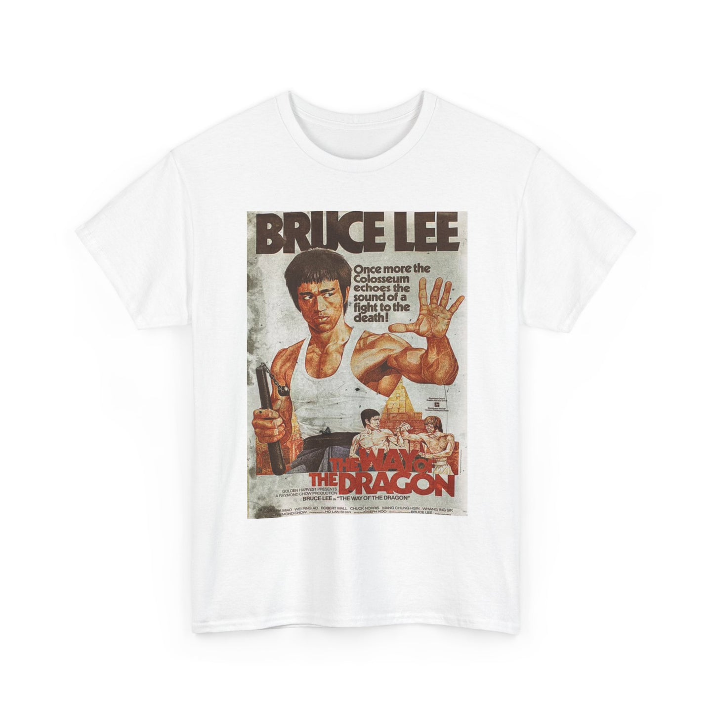 Bruce Lee Tshirt Vintage Karate Poster LA MMA UFC Unisex Heavy Cotton Tee