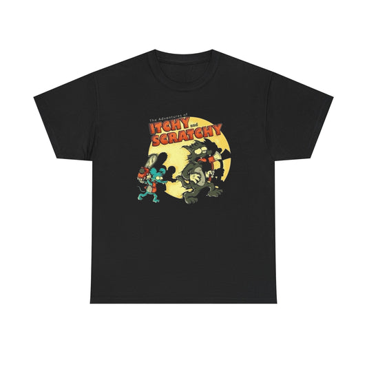 The Itchy And Scratchy Show Graphic T-Shirt Unisex Heavy Cotton Tee NEW