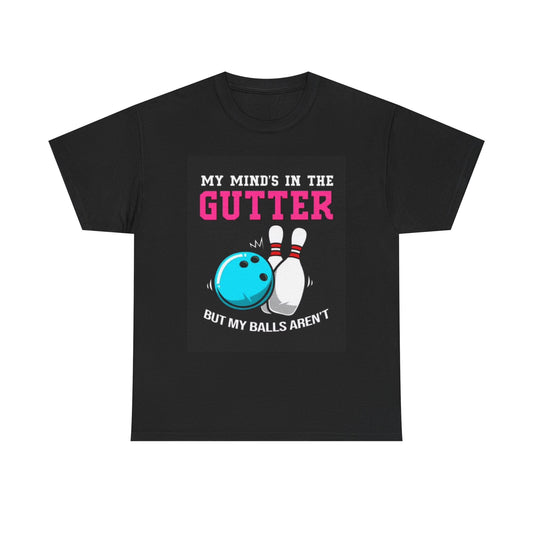 Minds In The Gutter Bowling Shirt Funny Graphic Jokes Unisex Heavy Cotton Tee