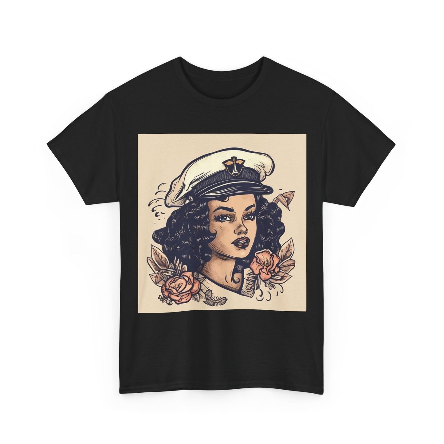 Sailor Jerry Tshirt Vintage Navy Tattoos Sailor Retro Unisex Heavy Cotton Tee 50