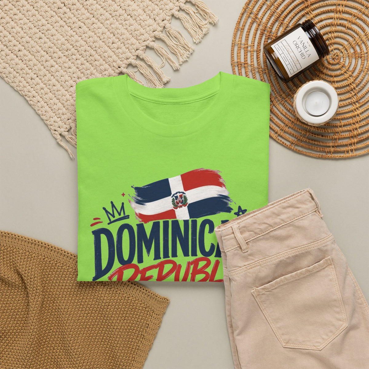 Dominican Republic Graphic T Shirt Men's Flag Retro Heavy Cotton Tee