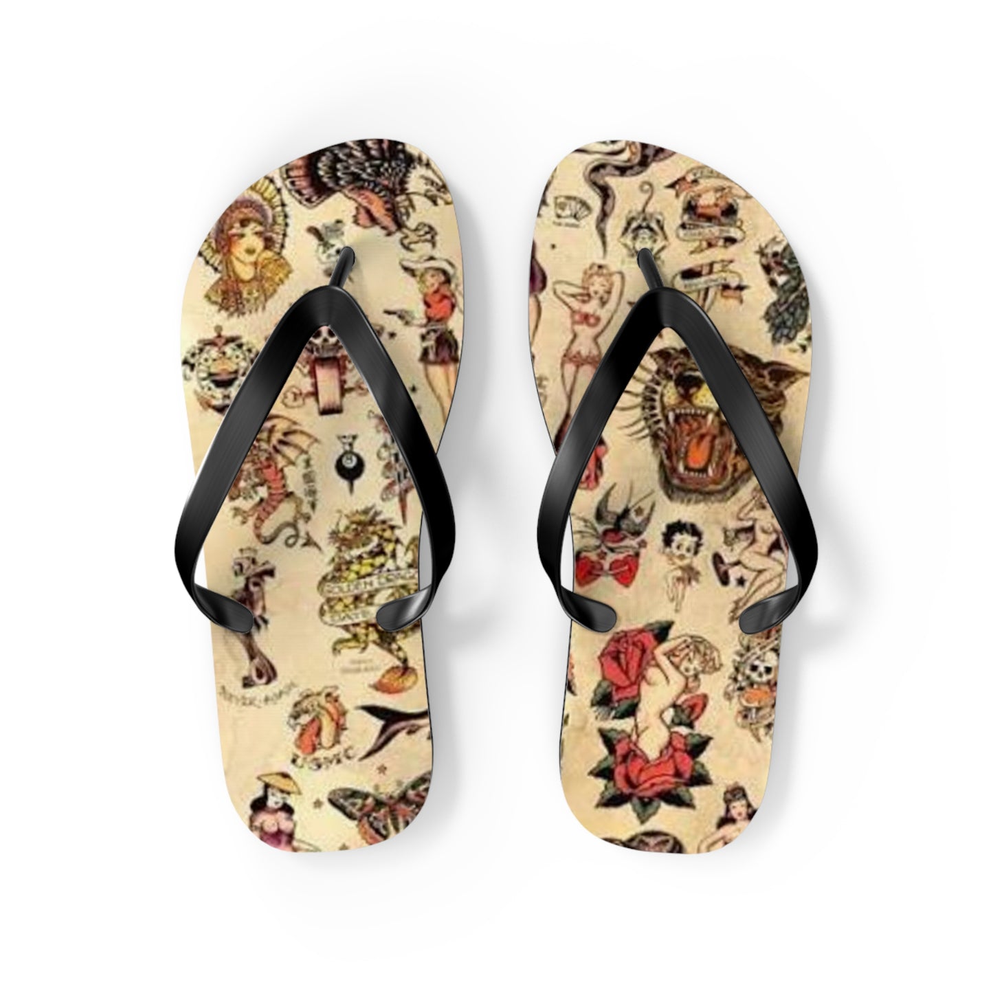 Sailor Jerry Sandals, Beach Shoes, Vacation Flip Flops, Pool Slides, Comfortable