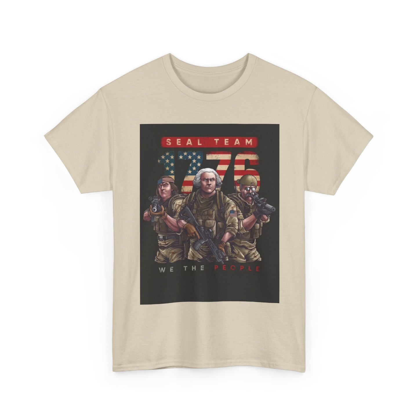 Navy Seals Team Tshirt 1776 America July 4th Flag Unisex Heavy Cotton Tee