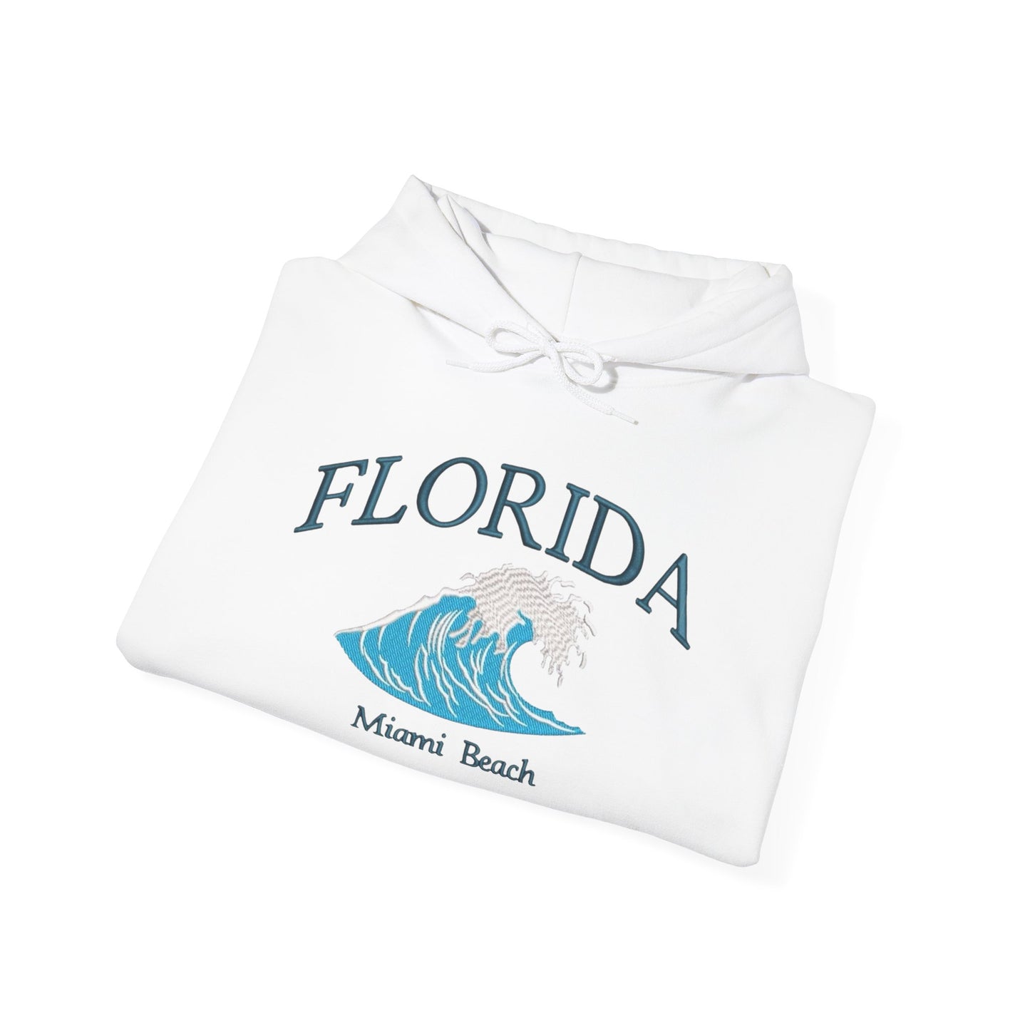 Florida Miami Beach Retro Graphic Hoodie Heavy Blend Sweatshirt NEW