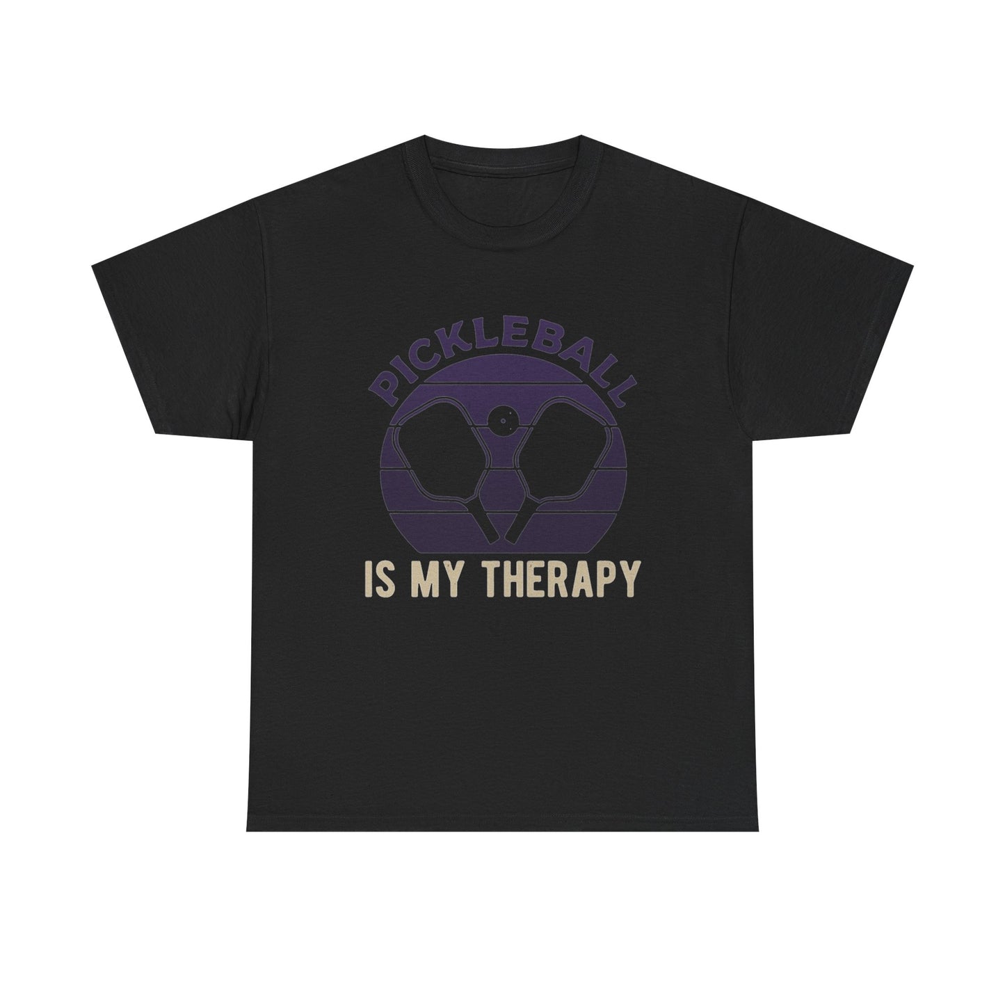 Pickleball Is My Therapy Purple Graphic T Shirt Cotton Tee Apparel New