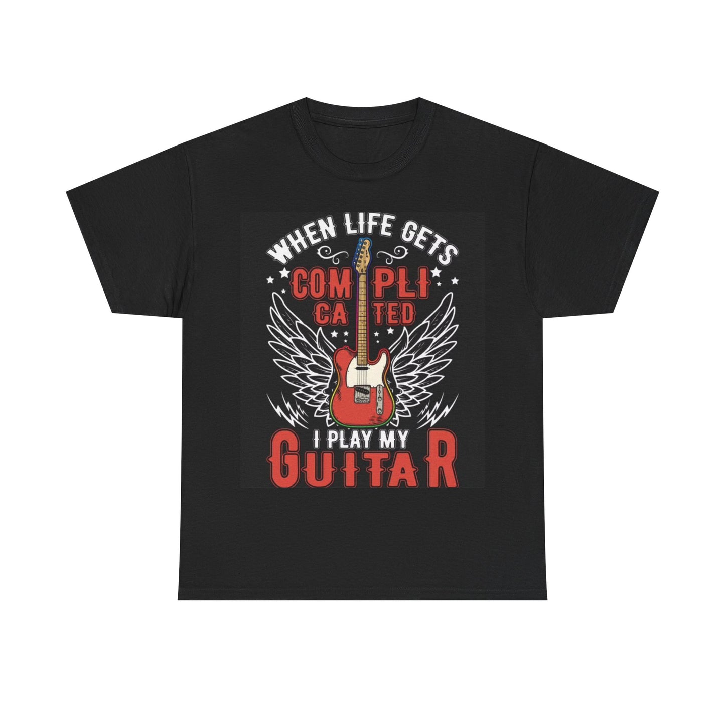 Guitar Rock and Roll T shirt Guitarist Musician Retro Unisex Heavy Cotton Tee2