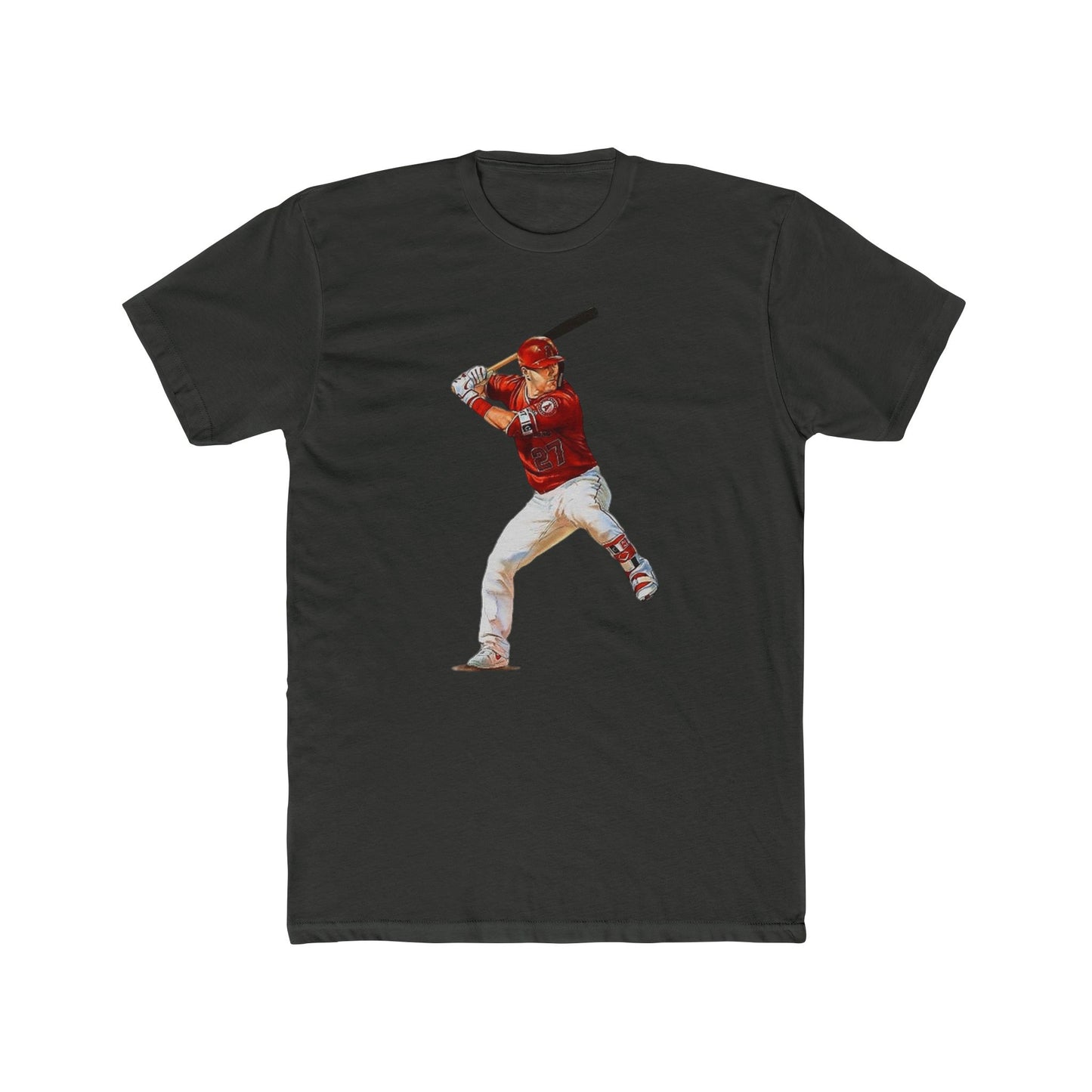 Mike trout tshirt angels California baseball vintage art Men's Cotton Crew Tee