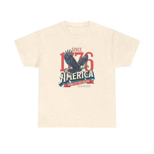 America Since 1776 USA Graphic T Shirt Men's Heavy Cotton Tee