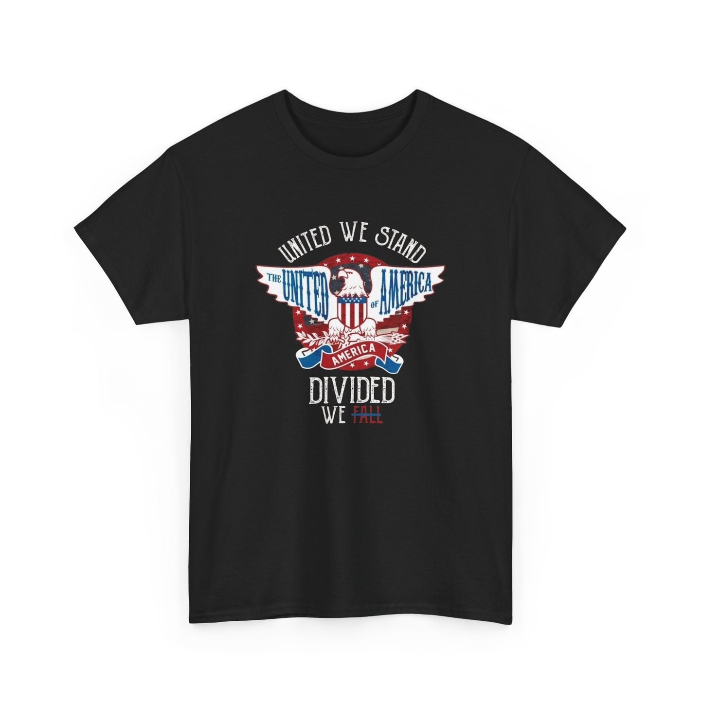 United We Stand Divided We Fall Graphic T Shirt NEW Unisex Heavy Cotton Tee