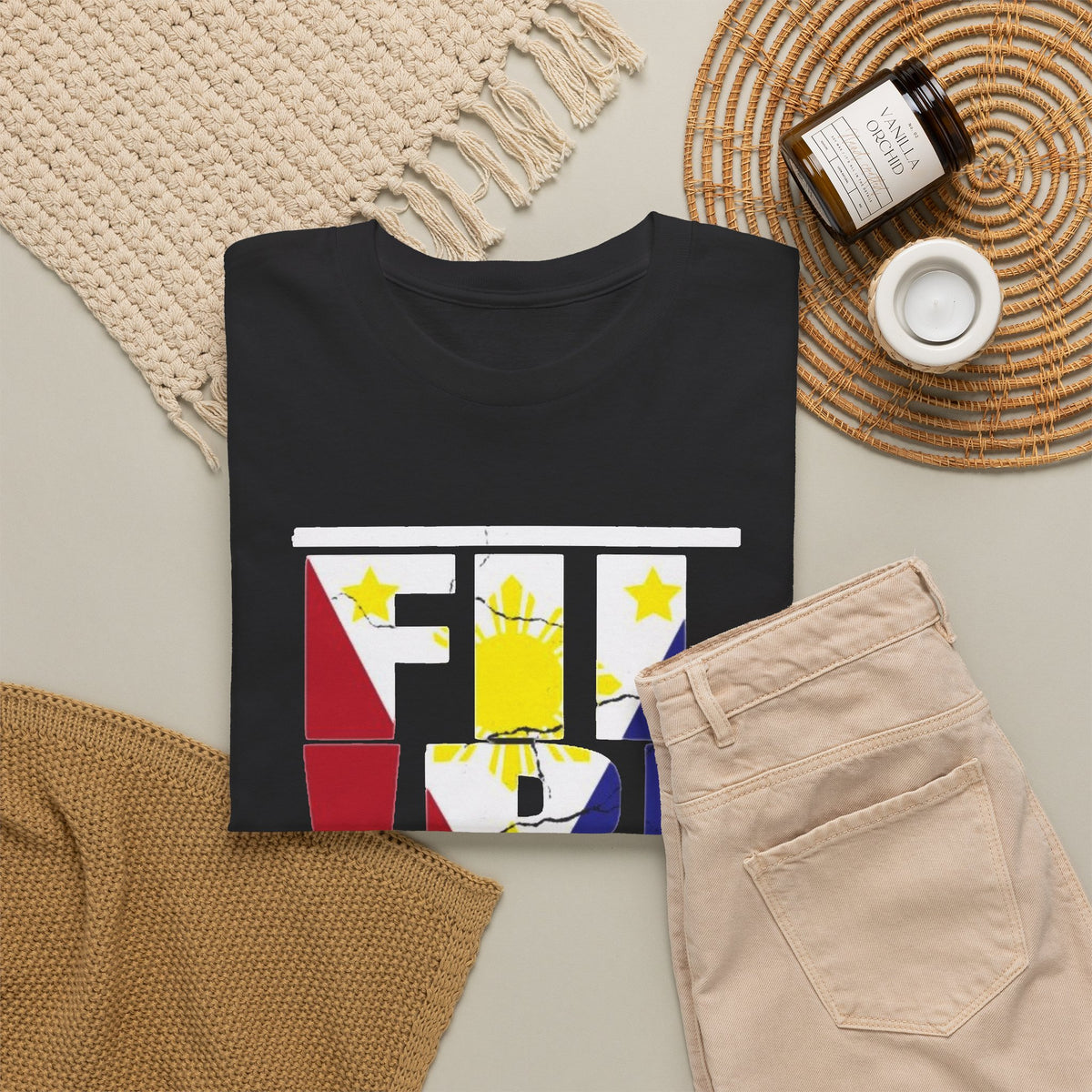 Filipino Graphic T Shirt Men's Classic Retro Flag Heavy Cotton Tee