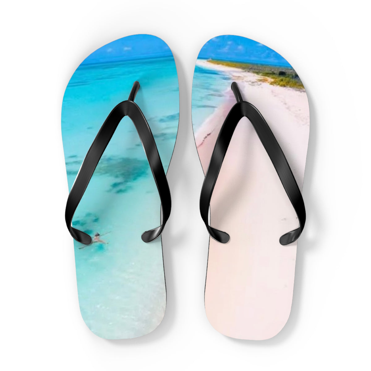 Ocean Beach Graphic Flip Flops, Sandals Slides, Summer Footwear, Brand New