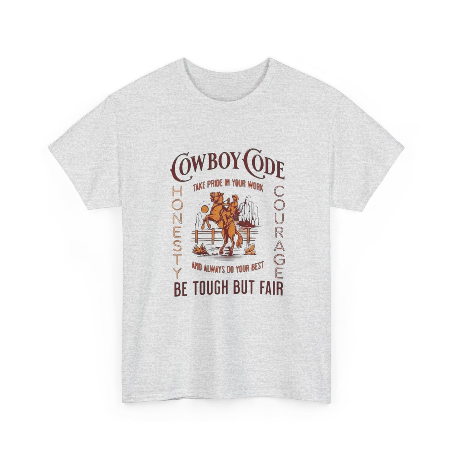 Cowboy Code Graphic T Shirt Unisex Heavy Cotton Tee