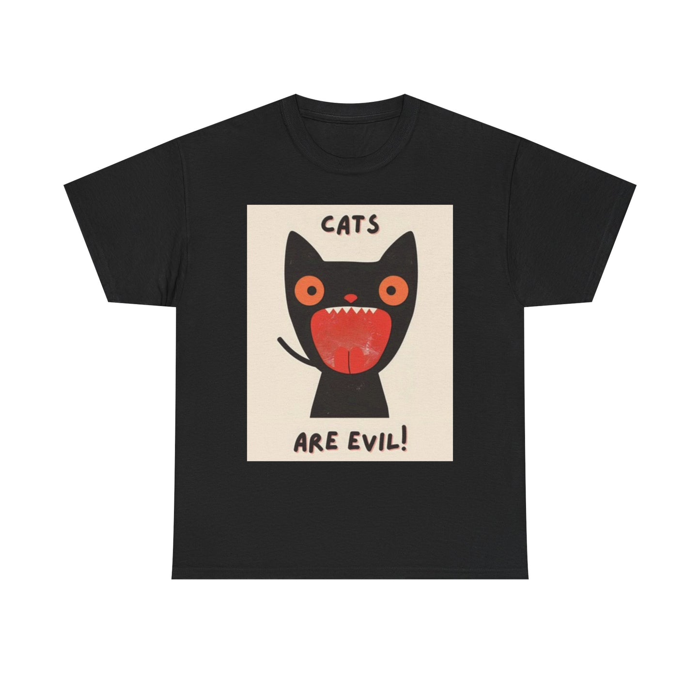 Cats Are Evil Graphic T Shirt Funny kittens Poster Unisex Heavy Cotton Tee