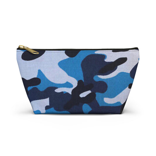 Blue Camo Graphic Brand New Travel Bag Accessory Pouch w T-bottom